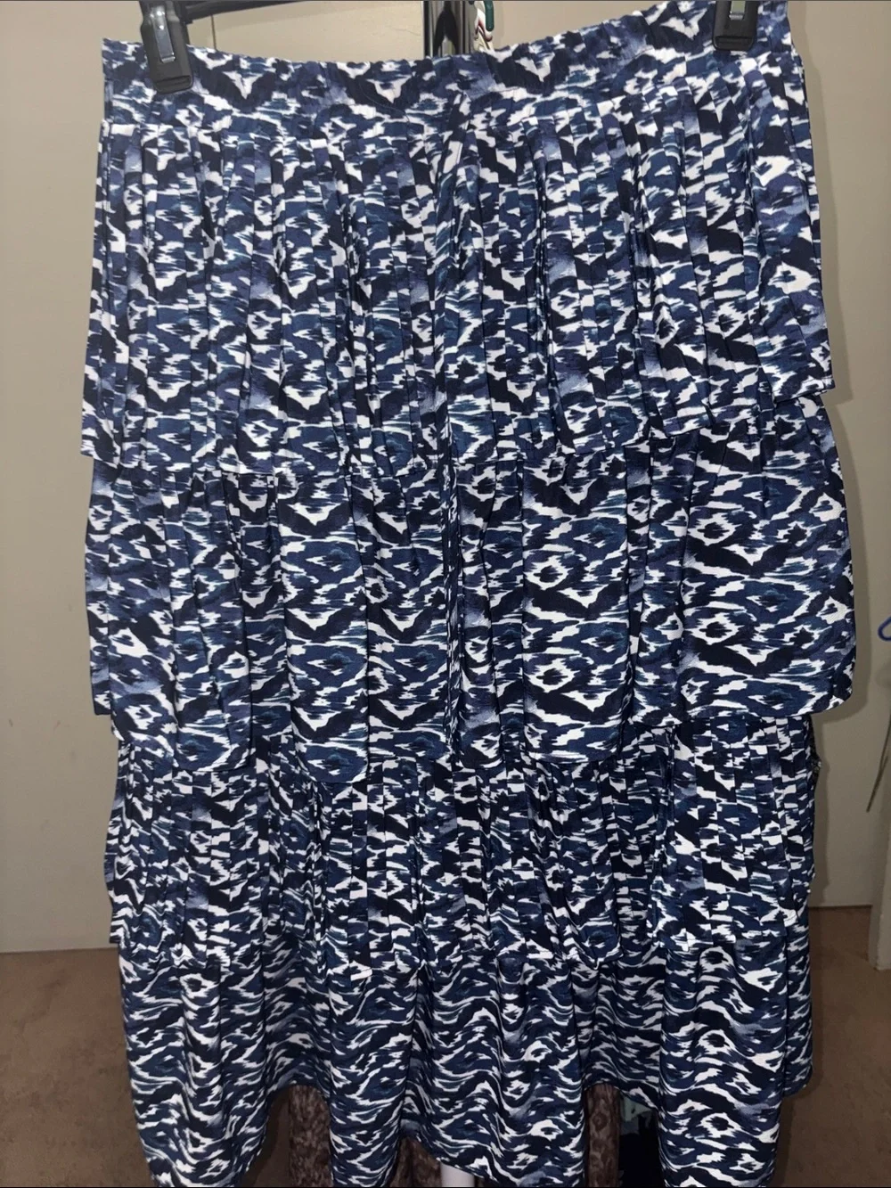 Alice Blue Navy and White Tiered Print Skirt - Picture 1 of 5